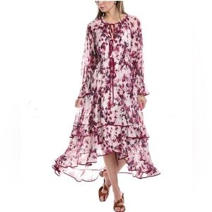 MARCHESA Pom Maxi Dress In Plum